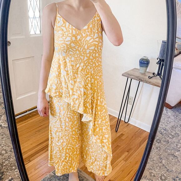 Anthropologie Pants - Anthropologie Maeve Yellow Ruffle Jumpsuit 2